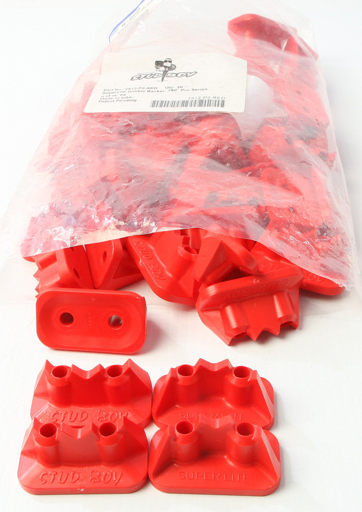 Stud Boy 18-33919R 2512-P2-RED SUPER-LITE PRO SERIES DOUBLE BACKERS 0.75" 48/PK RED
