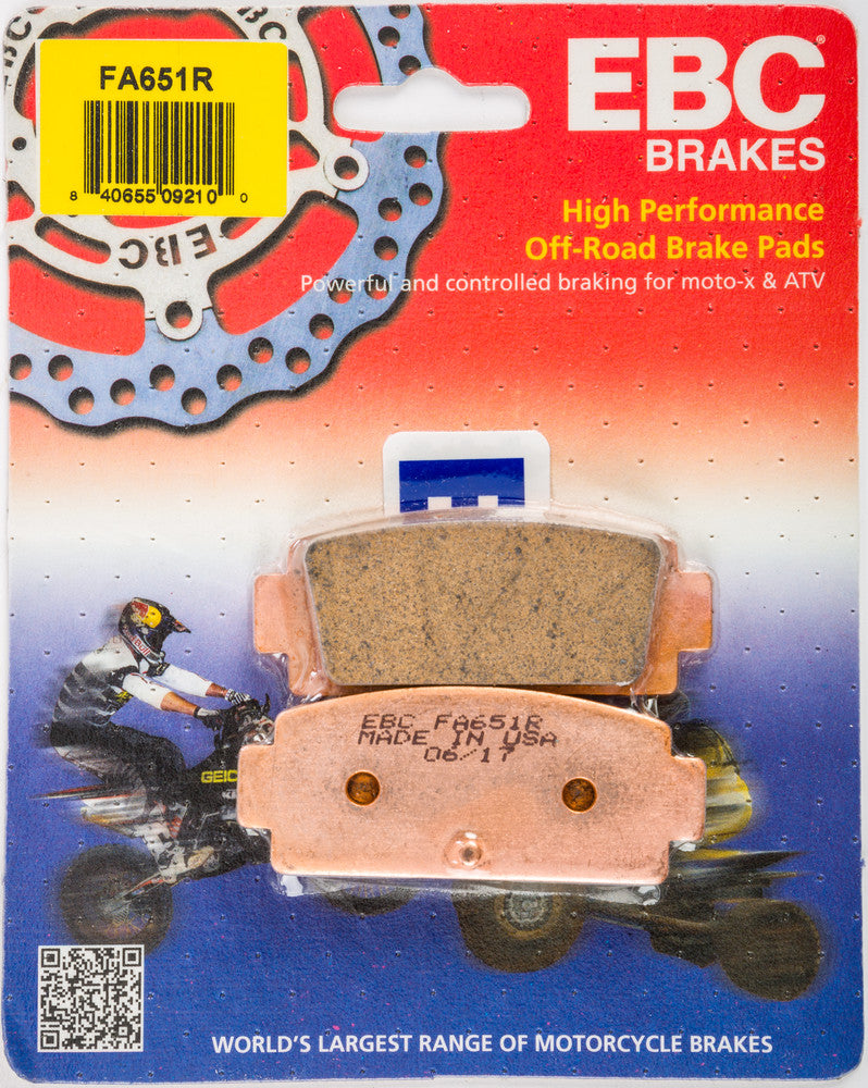 Ebc 15-651R FA651R BRAKE PADS FA651R SINTERED R SERIES