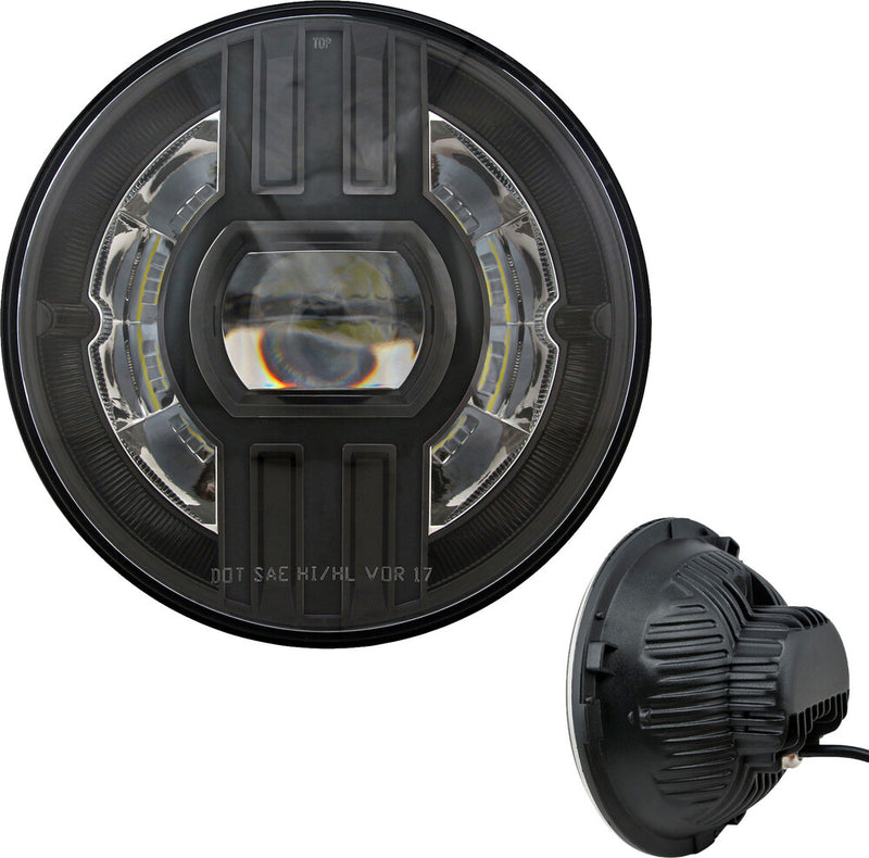 Cyron Headlight 7" Beast 2 Pitch Black With Driving Light - ABIG7B2-BN