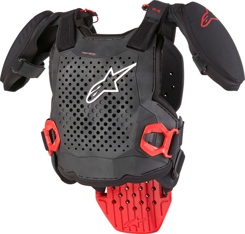 Alpinestars 482-6452S 6740224-123-S/M A-5 S YOUTH CHEST PROTECTOR BLACK/WHITE/RED SM/MD