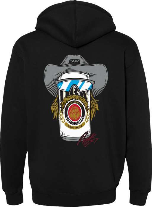 Dbk 325-00029S AHAP-STACHEMULL-S STACHE MULLET MOTO HOODIE BLACK SM