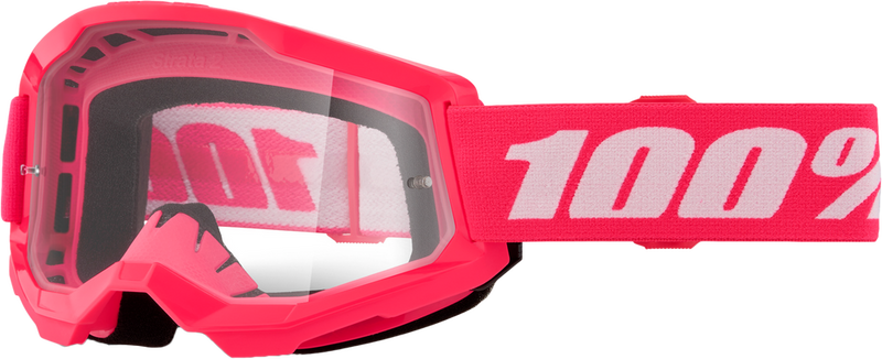 100% 610-5253 50031-00011 STRATA 2 JUNIOR GOGGLE PINK CLEAR LENS