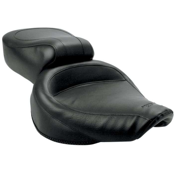 MUSTANG 0803-0229 75680 Vintage Style Seat - Wide - Smooth - Black - Dyna