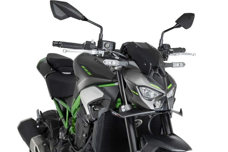 Puig Hi-Tech Parts Downforce Front Spoiler Matte Black - 22446J Kawasaki 900 2025