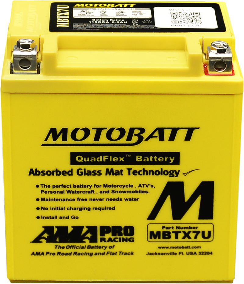 Motobatt 491-1014 MBTX7U BATTERY MBTX7U SEALED FACTORY ACTIVATED
