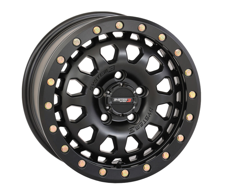System 3 SB6 BL Wheel 15X7 6+1 (+50MM) 5/4.5 Matte Black - 15S3-6545 Polaris RZR / Xpedition 2022-2024