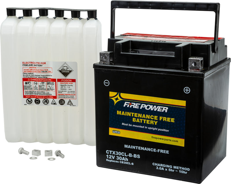 Fire Power Battery Maintenance Free - CTX30CL-B-BS Sea-Doo Watercraft 2002-2015