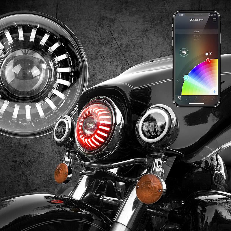 Xk Glow 7" Xkchrome RGB Headlight - XK-7IN-HD-KIT