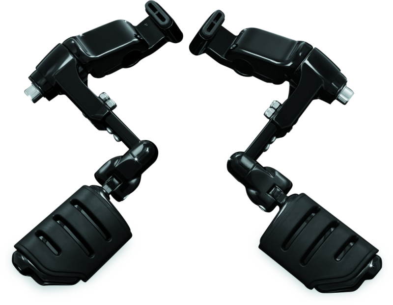 Kuryakyn 3990 Ergo III Adjustable Mount With Trident Dually ISO Pegs Gloss Black - Photo - Primary