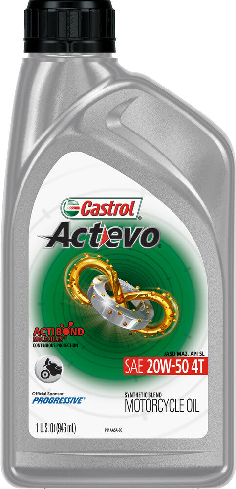 Castrol 83-1458 15D7CF ACT>EVO SYNTHETIC BLEND OIL 4T 20W50 1QT
