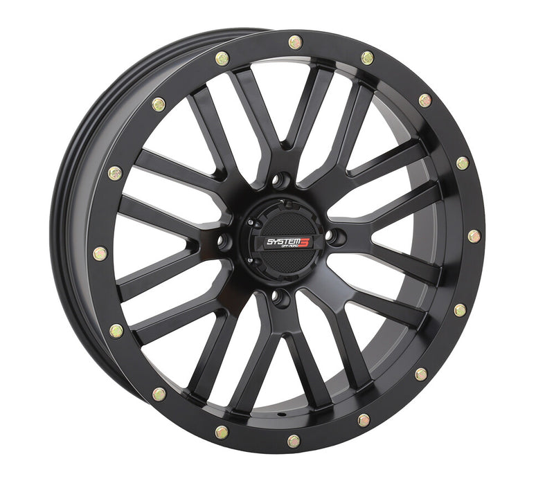 System 3 ST3 Wheel 20X7 4+2.5 (+10MM) 4/156 4 Matte Black - 20S3-1156 For Polaris UTVs 2003-2023 | Kawasaki UTVs 2015-2023