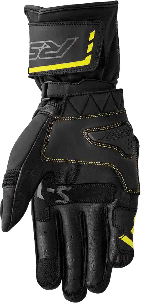 Rst 556-3650308 103650F.YEL-08 S1 GLOVE BLK/FLO-YEL LEATHER SM