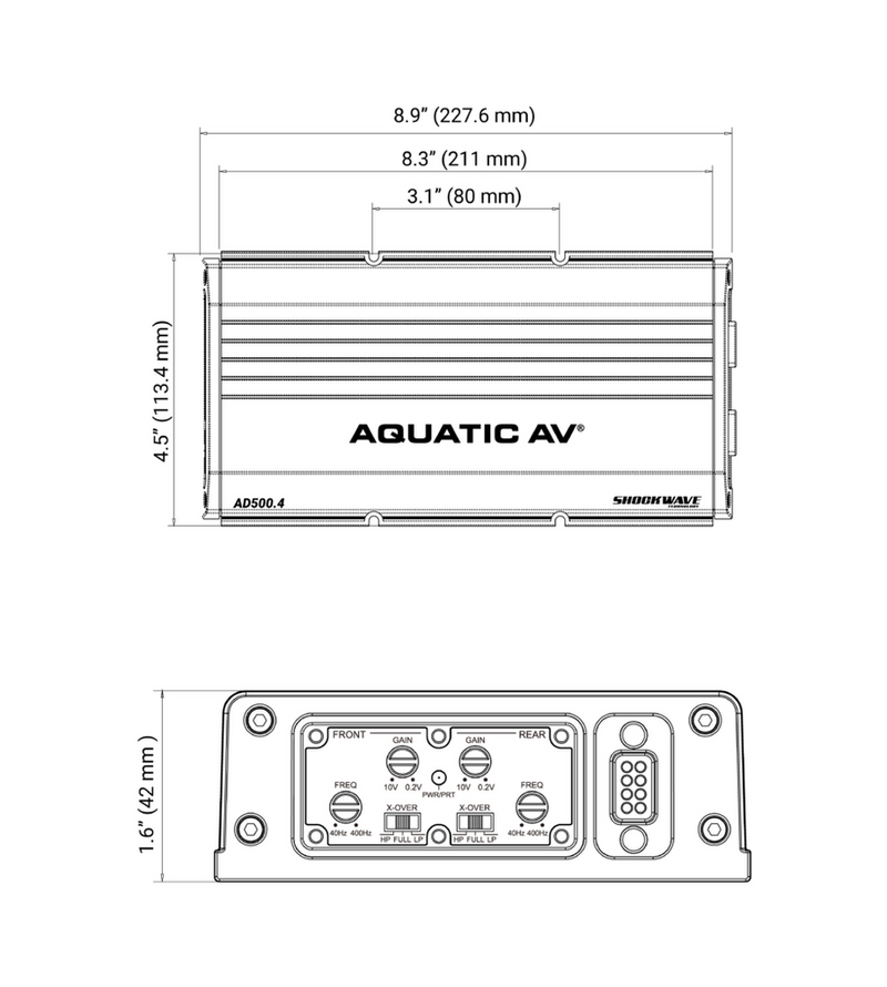 Aquatic Av 94-1502 AD504.4 4 CHANNEL AMP 600W