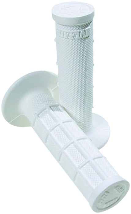 ODI Ruffian Pro Edition Half Waffle Grips - MX White Twist Throttle Motorcycle Grips