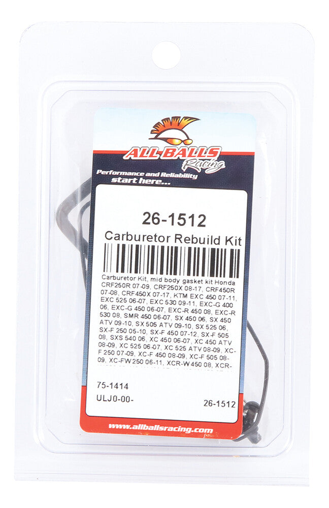 All Balls Keihin MID Body Carb Kit - 26-1512 For Honda CRF250R / CRF450R / CRF250X / CRF450X 2007-2017 | Suzuki RMZ 450 / RMZ 250 2005-2009