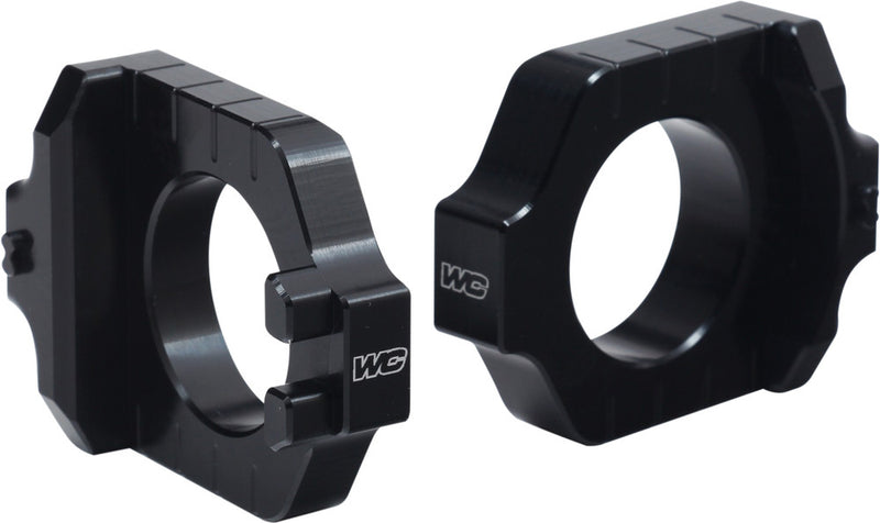 Works Axle Blocks Elite Kawasaki Suzuki Black - 17-245 For Kawasaki Dirt Bikes 2003-2022 | Suzuki RMZ 250 / RMZ 450 / 450Z 2004-2022