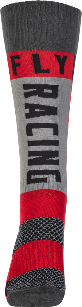 Fly Racing MX Socks Thick RED Grey SM MD