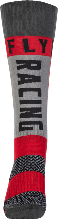 Fly Racing 350-0550S 350-0550S MX SOCKS THICK RED/GREY SM/MD