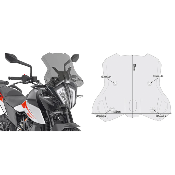 Givi 270-6683 7710D WINDSHIELD SPECIFIC SMOKE KTM