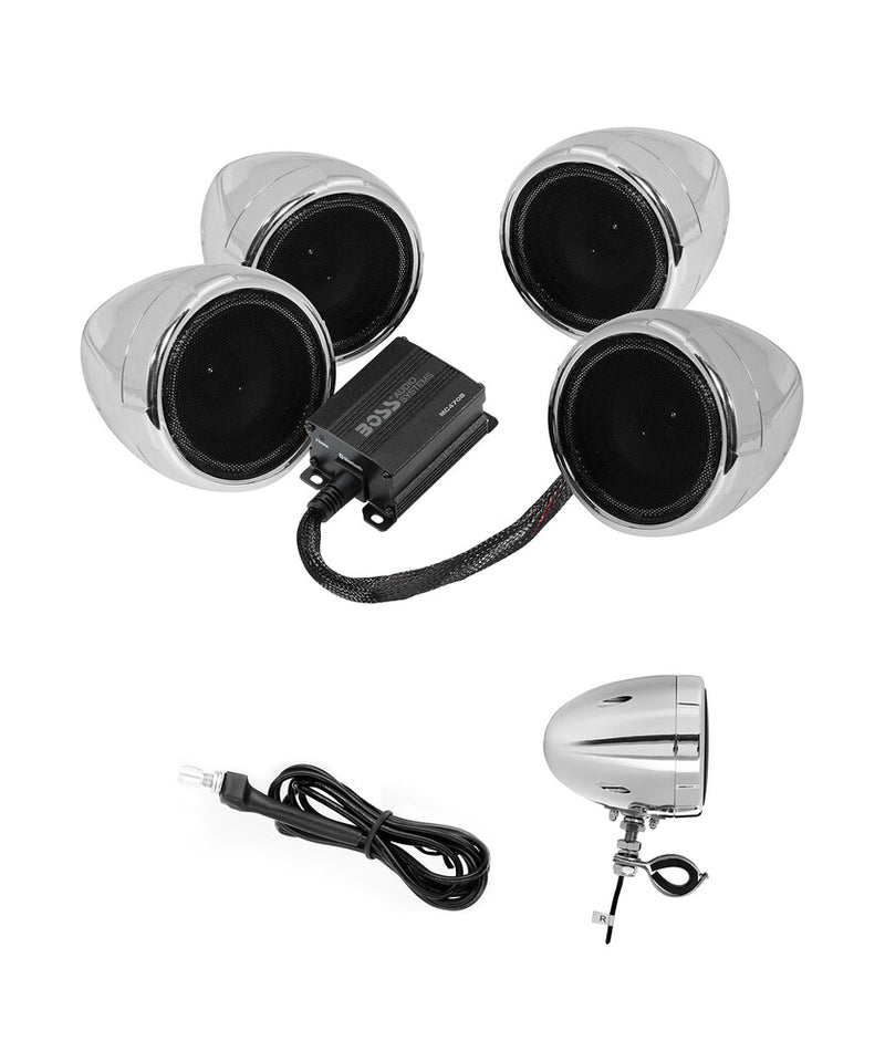 Boss Audio 63-8026 MC470B MC470 SPEAKER SYSTEM 1000W CHROME 4-SPKR BT
