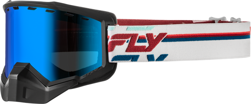 Fly Racing 37-50089 37-50089 FOCUS SNOW GOGGLE RED/WHTE W/SMOKE/DARK BLUE LENS