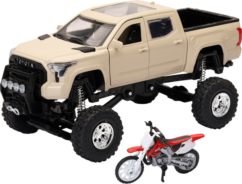 New Ray Toys 959-0199 SS-54456 REPLICA 4X4 TRUCK/DIRT BIKE MUD TUNDRA HONDA