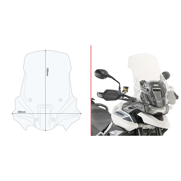 Givi Windshield Specific Clear TRI - D6415ST Triumph Tiger 2020-2024
