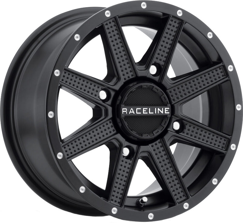 Raceline Wheels Hostage Wheel 14X7 4/110 2+5 (-47MM) Black - A92B-47011-47 For Honda ATVs 1996-2019 | Suzuki ATVs 2009-2018