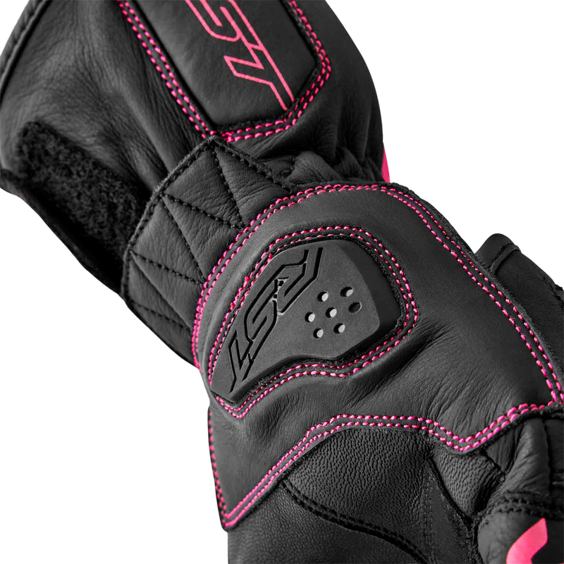 Rst 556-3653108 103653PNK-08 WOMENS S1 GLOVE BLACK/PINK LEATHER LG