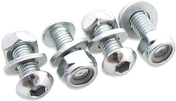 Bolt 020-00175 2007-LPF LICENSE PLATE BOLTS/NUTS ZINC PLATED STEEL 4/PK