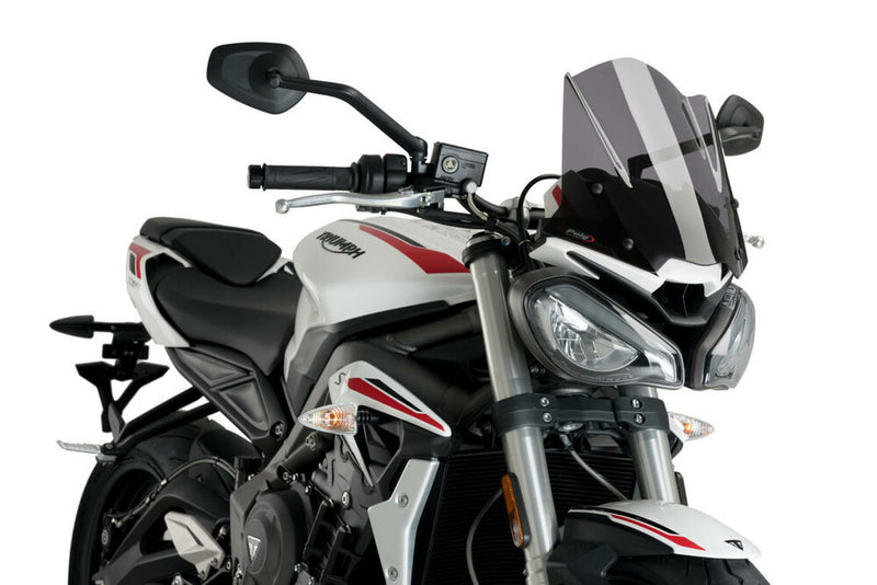 Puig Hi-Tech Parts Windscreen Naked NEW GEN Sport Dark Smoke TRI - 20432F Triumph Street 2020-2023