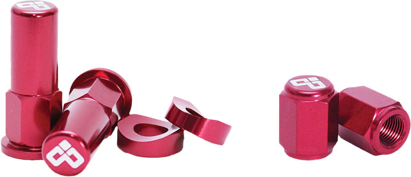 Dubya 868-051R 68-051R RIM LOCK NUT & VALVE CAP KIT RED