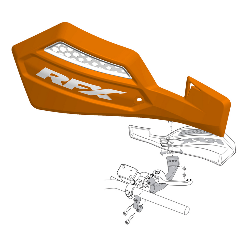 Rfx 739-0746 FXGU 30100 55OR RACE SERIES HANDGUARD ORANGE INC MOUNT KIT