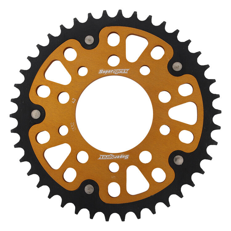 Supersprox Rear Stealth Sprocket Aluminum Steel 42T-525 GLD Honda TRI - RST-1332-42-GLD Honda Africa / CRF 1000 / CRF1000L2 2016-2019