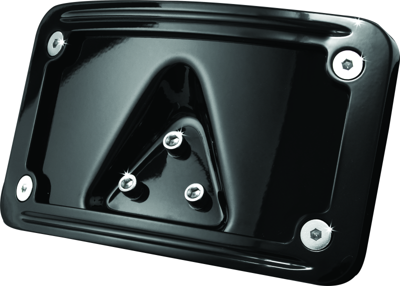 Kuryakyn 3148 Curved Laydown License Plate Frame Gloss Black - Photo - Primary