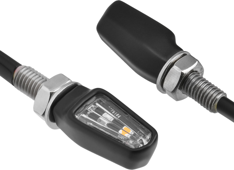 Zeta 634-0109 ZR46-0109 701 LED TURN SIGNALS W/TAILLIGHT BLK W/CLR LENS PR