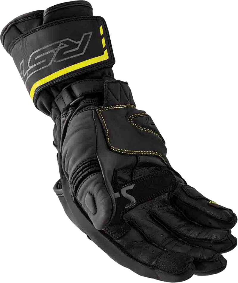 Rst 556-3650310 103650F.YEL-10 S1 GLOVE BLK/FLO-YEL LEATHER LG