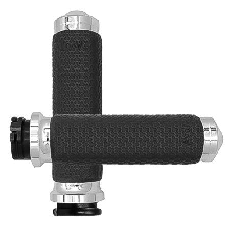 Avon Cable Throttle Memory Foam Grip Chrome - MF-63-CH For Harley Motorcycles 1984-2018