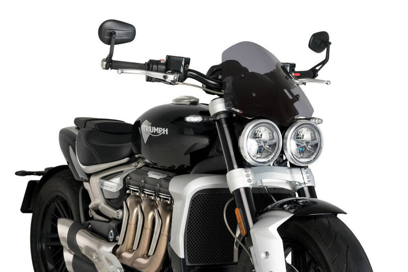 Puig Hi-Tech Parts Windscreen Naked NEW GEN Touring Dark Smoke TRI - 20283F Triumph Rocket 3 2020-2023