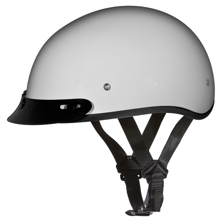 DOT Approved Daytona Skull Cap Half Shell Motorcycle Helmet - Beanie Style for Motorcycles, Cruisers, Scooters, and Mopeds - Pearl White