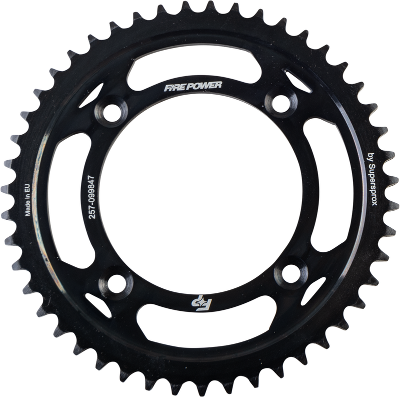 Fire Power Rear Sprocket Steel 47T Black - FPS-998-47-BLK Suzuki Dirt Bikes 1982-2023