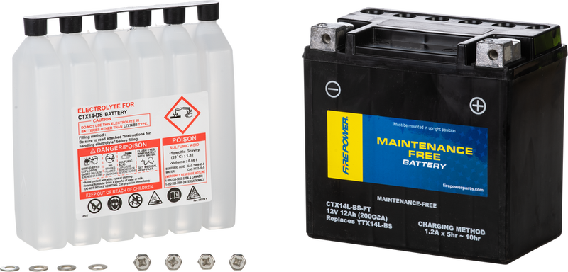 Fire Power Battery Maintenance Free - CTX14L-BS-FT For Harley Sportster 2004-2021 | Yamaha 700 WaveRunner / XL700A WaveVenture 2004
