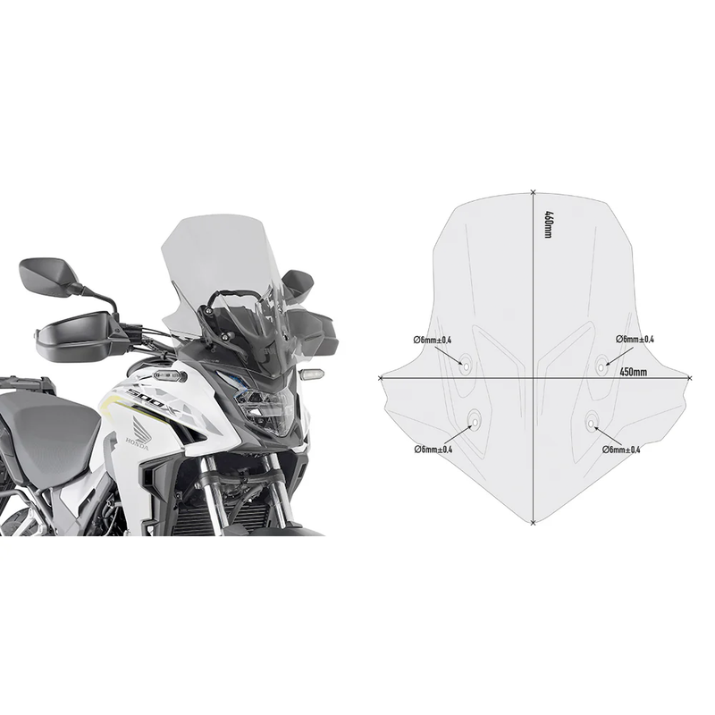 Givi Windshield Specific Smoke - D1171S Honda CB500X 2019-2020