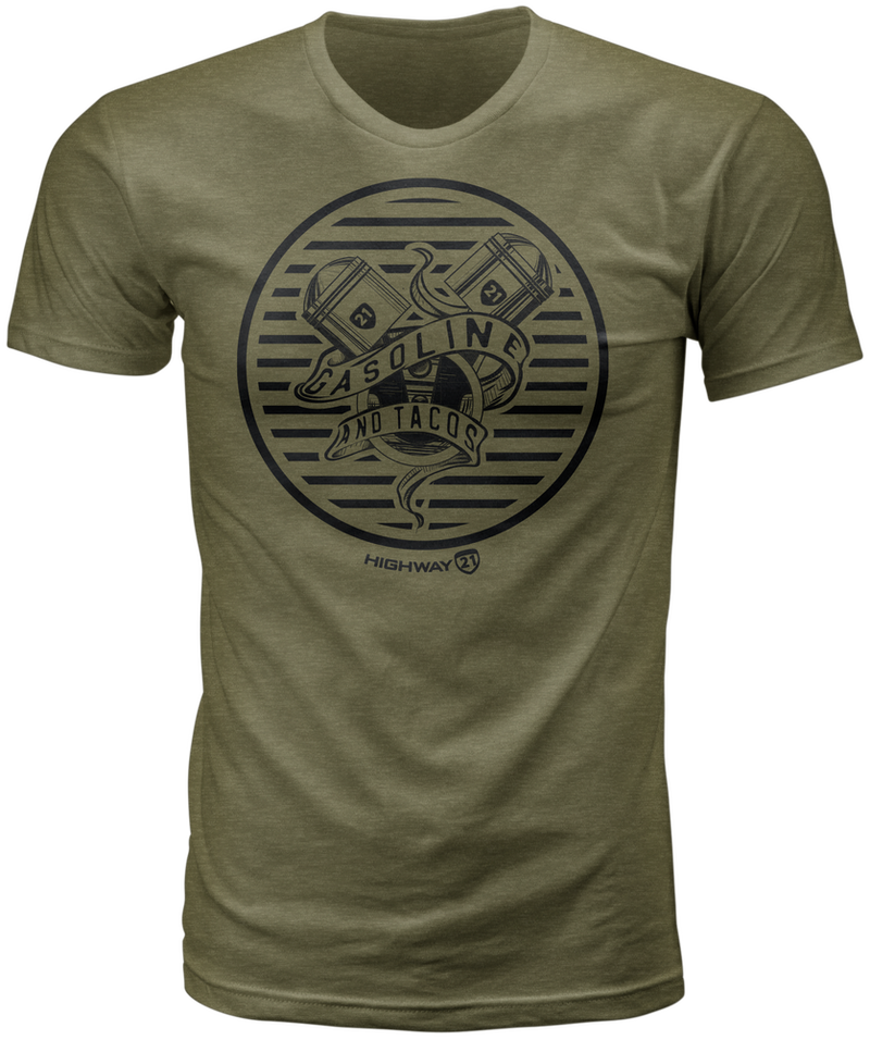 Highway 21 Gasoline TEE Military Green 2X