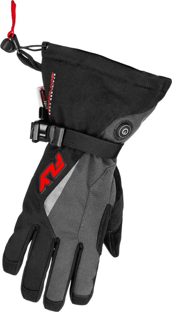 Fly Racing 476-29424X 476-29424X TITLE HEATED GAUNTLET GLOVES GREY/BLACK/RED 4X