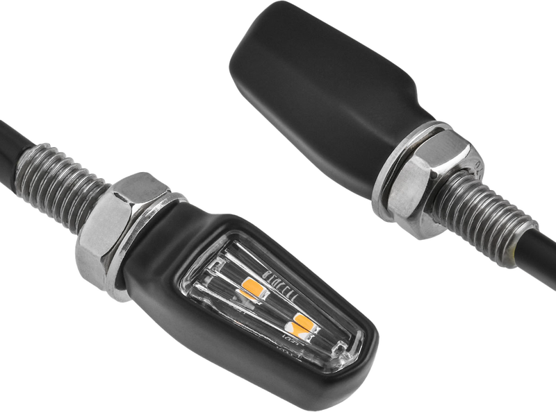 Zeta 634-0119 ZR46-0119 701 LED TURN SIGNALS BLACK W/CLEAR LENS PR