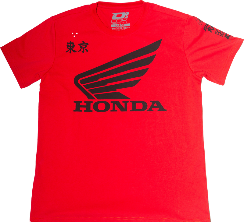 D-cor 862-81128L 80-122-3 HONDA FACTORY T-SHIRT RED LG