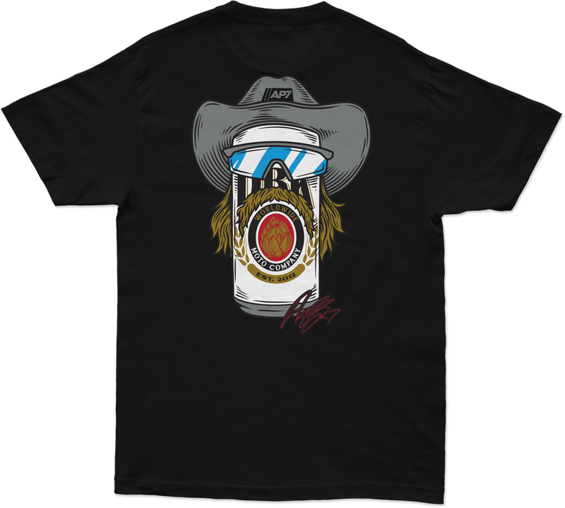 Dbk 325-00026X ATAP-STACHEMULL-XL STACHE MULLET MOTO TEE BLACK XL
