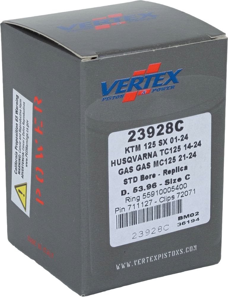 Vertex Cast Replica Piston Kit - 23928C For KTM SX 125 / XC 125 2001-2024 | Husqvarna TE 125 2014-2016