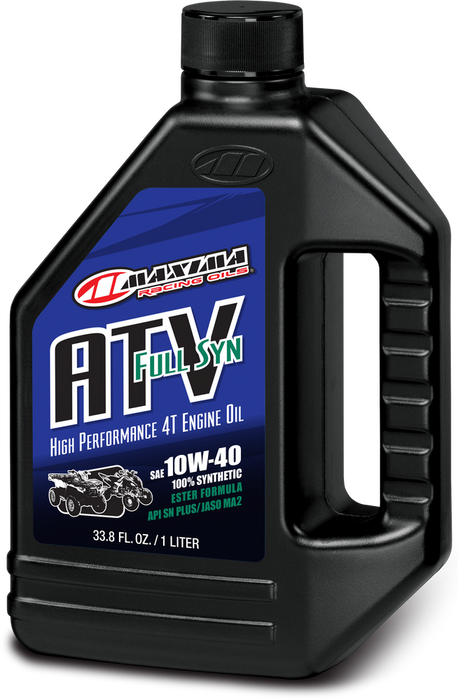 Maxima Racing Oil 78-98904 30-87901 ATV 4T FULL SYN ENGINE OIL 10W40 1LTR 12/CASE